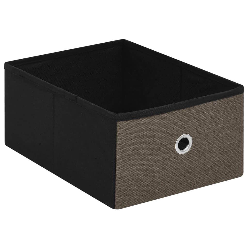 Faltbare Sitzbank mit Stauraum Braun 76x38x38 cm Leinenoptik