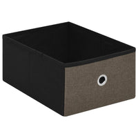 Thumbnail for Faltbare Sitzbank mit Stauraum Braun 76x38x38 cm Leinenoptik