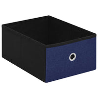 Thumbnail for Faltbare Sitzbank mit Stauraum Blau 76x38x38 cm Leinenoptik