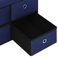 Thumbnail for Faltbare Sitzbank mit Stauraum Blau 76x38x38 cm Leinenoptik