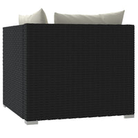 Thumbnail for 2-Sitzer-Sofa mit Kissen Schwarz Poly Rattan