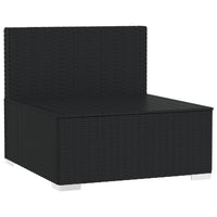 Thumbnail for Garten-Mittelsofa mit Kissen Schwarz Poly Rattan