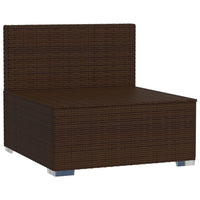 Thumbnail for Garten-Mittelsofa mit Kissen Braun Poly Rattan