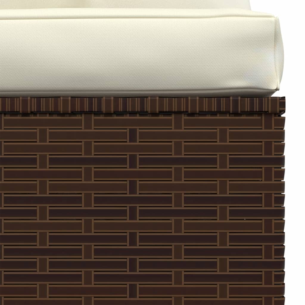 4-Sitzer-Sofa mit Kissen Braun Poly Rattan