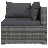 Thumbnail for 2-Sitzer-Sofa mit Kissen Grau Poly Rattan