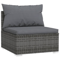 Thumbnail for 3-Sitzer-Sofa mit Kissen Grau Poly Rattan