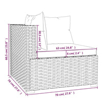 Thumbnail for 3-Sitzer-Sofa mit Kissen Grau Poly Rattan