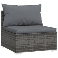 Thumbnail for 4-tlg. Garten-Lounge-Set mit Kissen Grau Poly Rattan