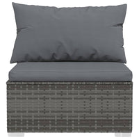 Thumbnail for 4-tlg. Garten-Lounge-Set mit Kissen Grau Poly Rattan