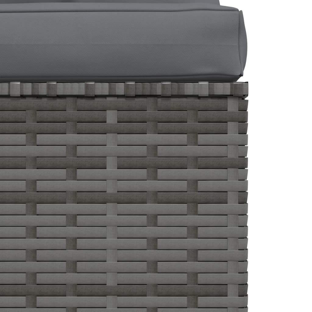 4-tlg. Garten-Lounge-Set mit Kissen Grau Poly Rattan