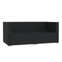 Thumbnail for 2-Sitzer-Sofa mit Kissen Schwarz Poly Rattan