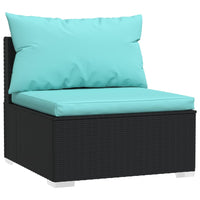 Thumbnail for 4-tlg. Garten-Lounge-Set mit Kissen Schwarz Poly Rattan