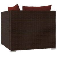 Thumbnail for 2-Sitzer-Sofa mit Kissen Braun Poly Rattan