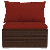 Thumbnail for 4-tlg. Garten-Lounge-Set mit Kissen Braun Poly Rattan