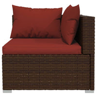 Thumbnail for 4-tlg. Garten-Lounge-Set mit Kissen Braun Poly Rattan