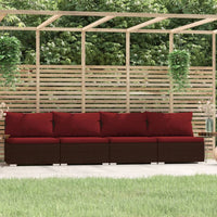 Thumbnail for 4-Sitzer-Sofa mit Kissen Braun Poly Rattan