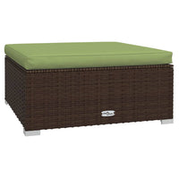 Thumbnail for Gartenhocker mit Kissen Braun 70x70x30 cm Poly Rattan