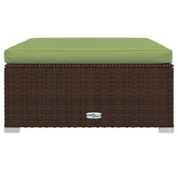 Thumbnail for Gartenhocker mit Kissen Braun 70x70x30 cm Poly Rattan