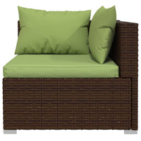 Thumbnail for 3-tlg. Garten-Lounge-Set mit Kissen Braun Poly Rattan