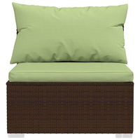 Thumbnail for 4-tlg. Garten-Lounge-Set mit Kissen Braun Poly Rattan