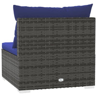 Thumbnail for Garten-Mittelsofa mit Kissen Grau Poly Rattan