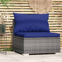 Thumbnail for Garten-Mittelsofa mit Kissen Grau Poly Rattan