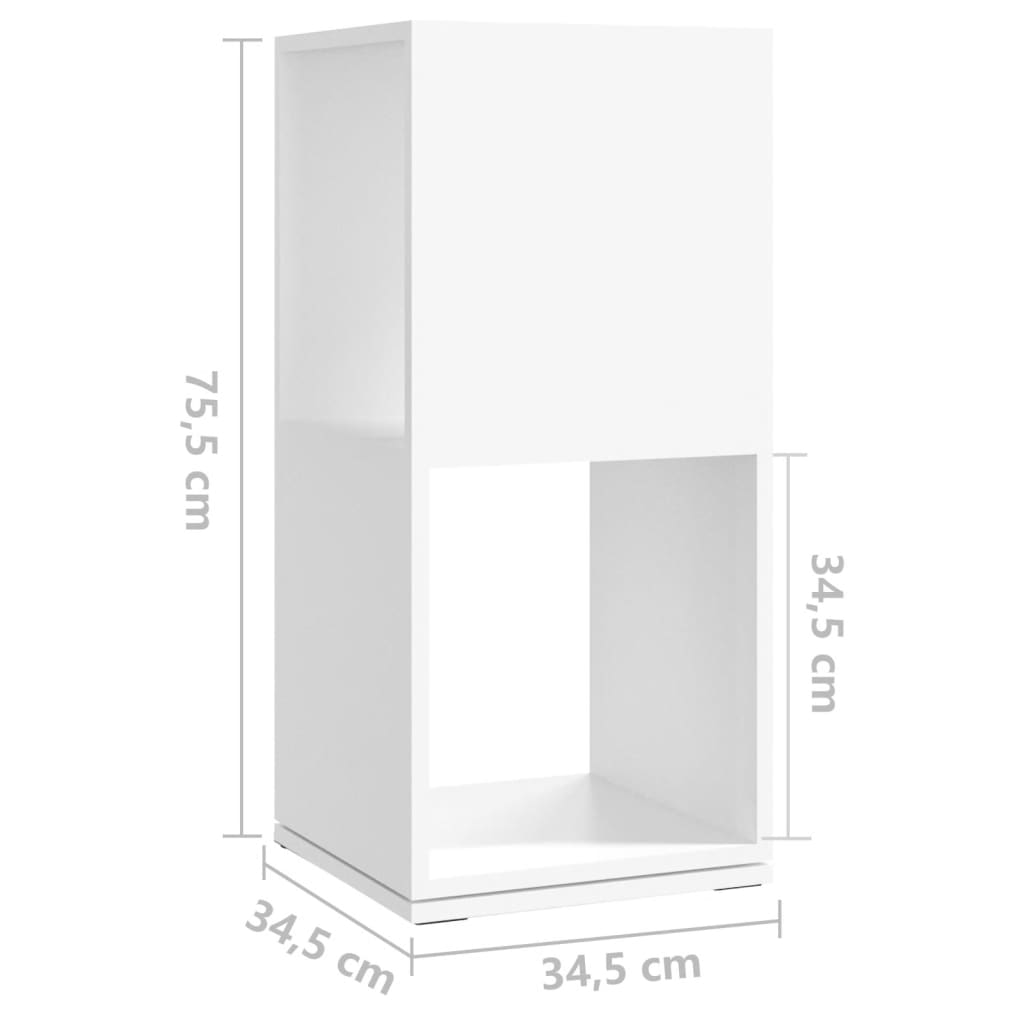 Drehregal Weiß 34,5x34,5x75,5 cm Holzwerkstoff