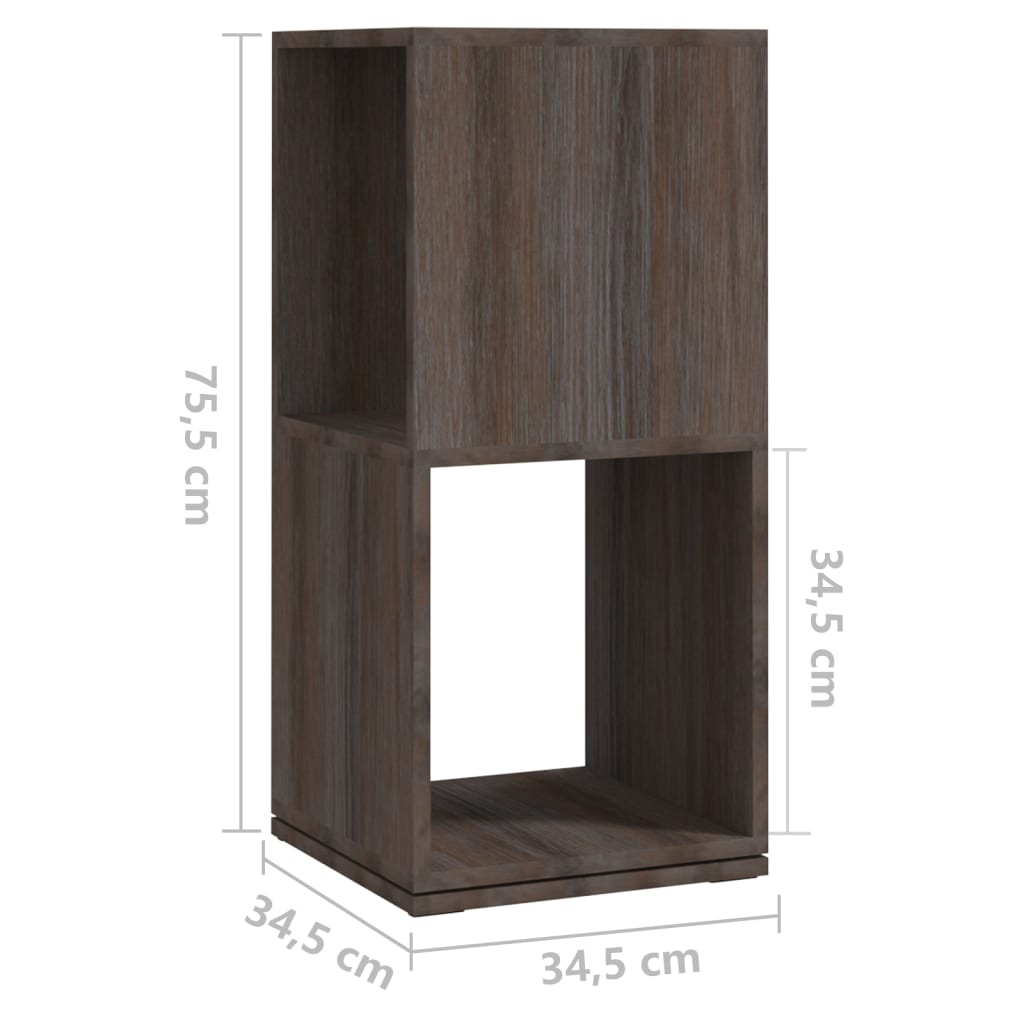 Drehregal Grau und Sonoma-Eiche 34,5x34,5x75,5 cm Holzwerkstoff