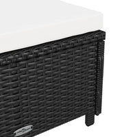 Thumbnail for Sonnenliege mit Cremeweißer Auflage Poly Rattan Schwarz
