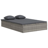 Thumbnail for Sonnenliege und Gartensofa mit Kissen Poly Rattan Dunkelgrau