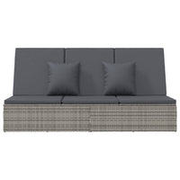 Thumbnail for Sonnenliege und Gartensofa mit Kissen Poly Rattan Dunkelgrau