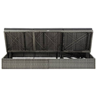 Thumbnail for Sonnenliege und Gartensofa mit Kissen Poly Rattan Dunkelgrau