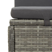 Thumbnail for Sonnenliege und Gartensofa mit Kissen Poly Rattan Dunkelgrau