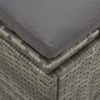 Thumbnail for Sonnenliege und Gartensofa mit Kissen Poly Rattan Dunkelgrau