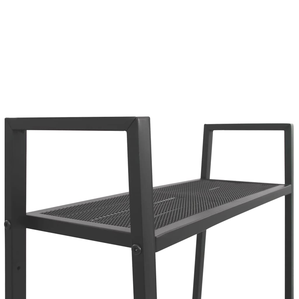 Bücherregal in Leiterform 4 Fächer Metall Anthrazit