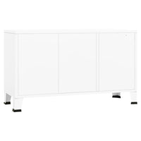 Thumbnail for Industrial Sideboard Weiß 105x35x62 cm Metall und Glas