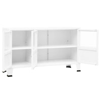 Thumbnail for Industrial Sideboard Weiß 105x35x62 cm Metall und Glas