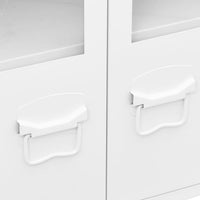 Thumbnail for Industrial Sideboard Weiß 105x35x62 cm Metall und Glas