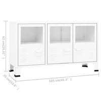Thumbnail for Industrial Sideboard Weiß 105x35x62 cm Metall und Glas