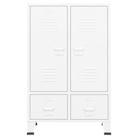 Thumbnail for Kleiderschrank Industrie-Stil Weiß 67x35x107 cm Stahl