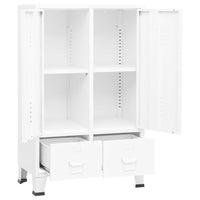 Thumbnail for Kleiderschrank Industrie-Stil Weiß 67x35x107 cm Stahl