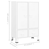 Thumbnail for Kleiderschrank Industrie-Stil Weiß 67x35x107 cm Stahl