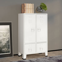 Thumbnail for Kleiderschrank Industrie-Stil Weiß 67x35x107 cm Stahl