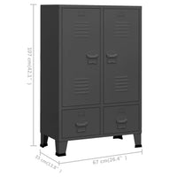 Thumbnail for Kleiderschrank Industrie-Stil Anthrazit 67x35x107 cm Stahl