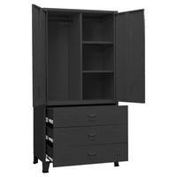 Thumbnail for Industrial Kleiderschrank Schwarz 90x50x180 cm Metall