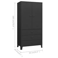 Thumbnail for Industrial Kleiderschrank Schwarz 90x50x180 cm Metall