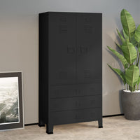 Thumbnail for Industrial Kleiderschrank Schwarz 90x50x180 cm Metall