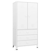 Thumbnail for Industrial Kleiderschrank Weiß 90x50x180 cm Metall