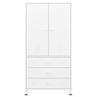 Thumbnail for Industrial Kleiderschrank Weiß 90x50x180 cm Metall