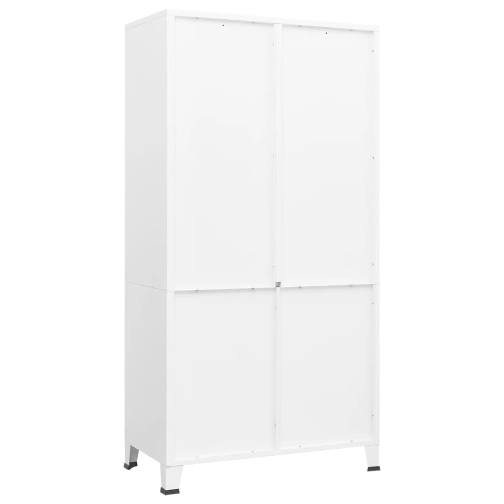 Industrial Kleiderschrank Weiß 90x50x180 cm Metall